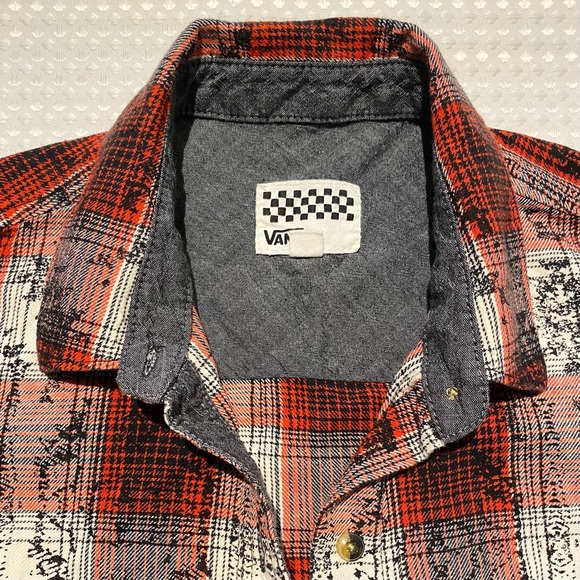 Vans Women’s Plaid Shirt, Red White Black, Size S - Picture 2 of 9